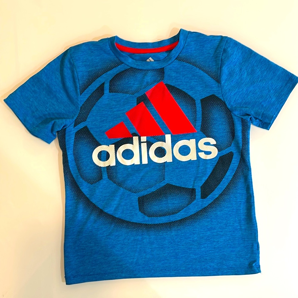 Adidas Kids Climalite Blue Soccer Graphic T-Shirt